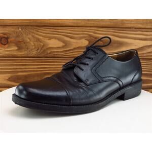 DOCKERS Sz 10.5 Derby Oxfords Black Leather Men Lace Up Medium (D, M)
